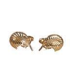 Dolce & Gabbana Gold 925 Sterling Silver Crystal Leaf Accessory Cufflink