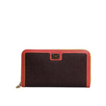 Dolce & Gabbana Brown Textured Leather Zip Around Continental Wallet