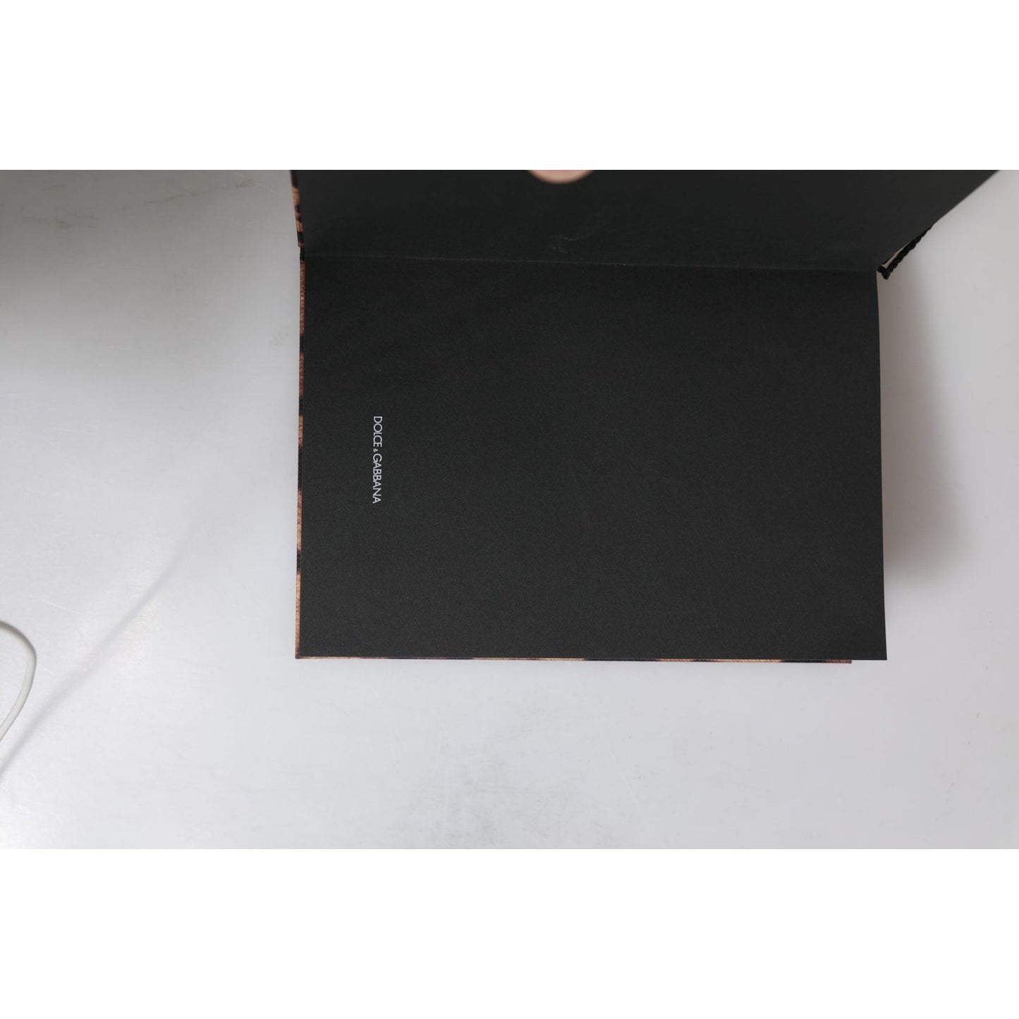 Dolce & Gabbana Brown Black Polyester Leopard Logo Print Small Notebook