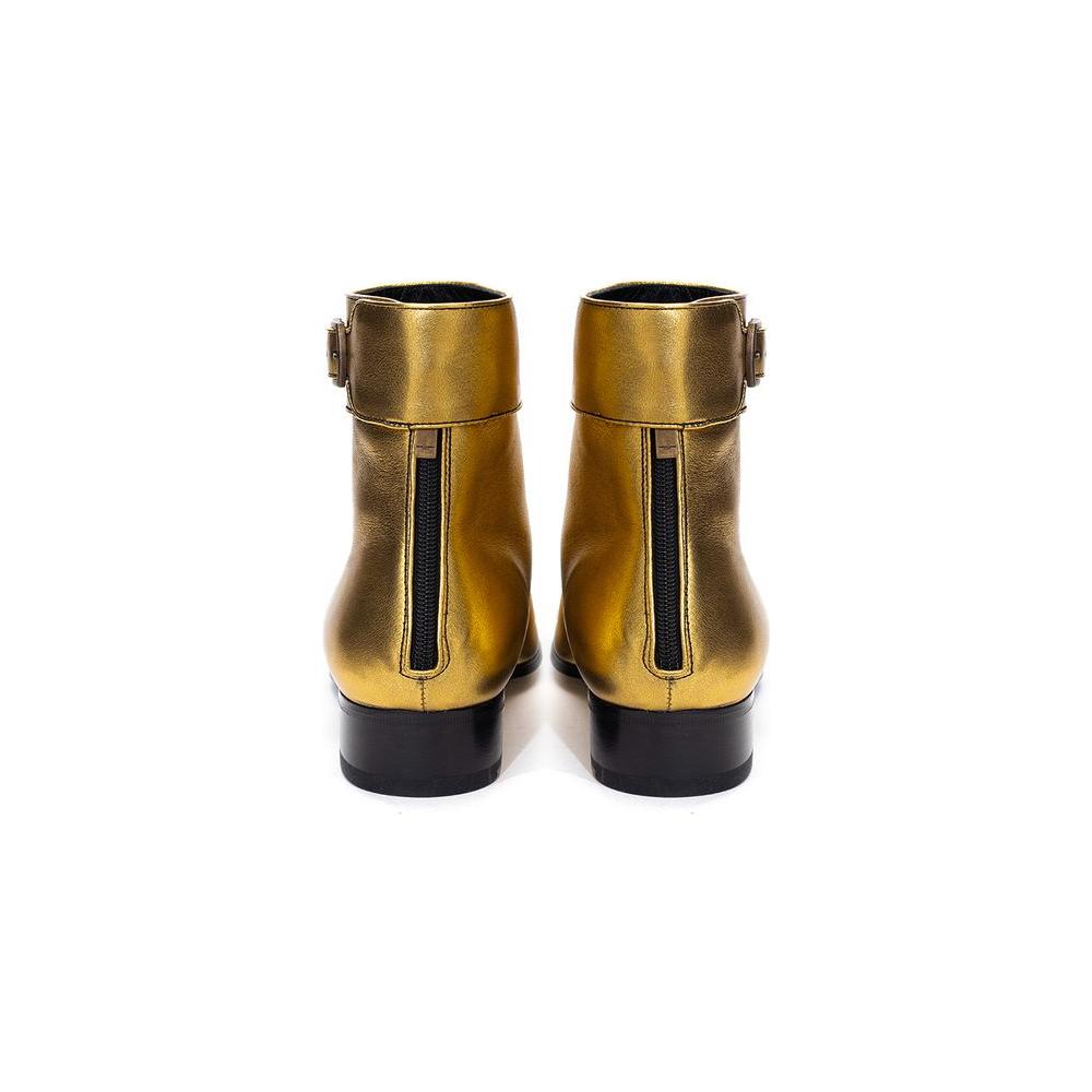 Saint Laurent Gold Leather Boot SA-4788659-EU35/US5