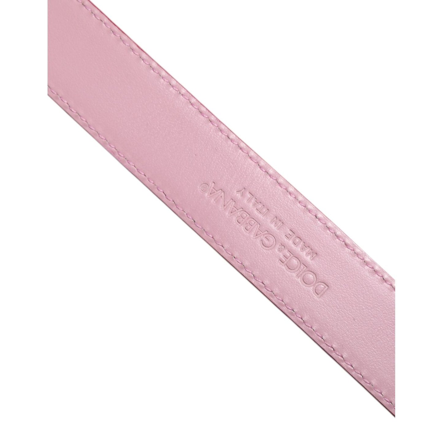 Dolce & Gabbana Pink Leather Gold Logo Metal Waist Buckle Belt