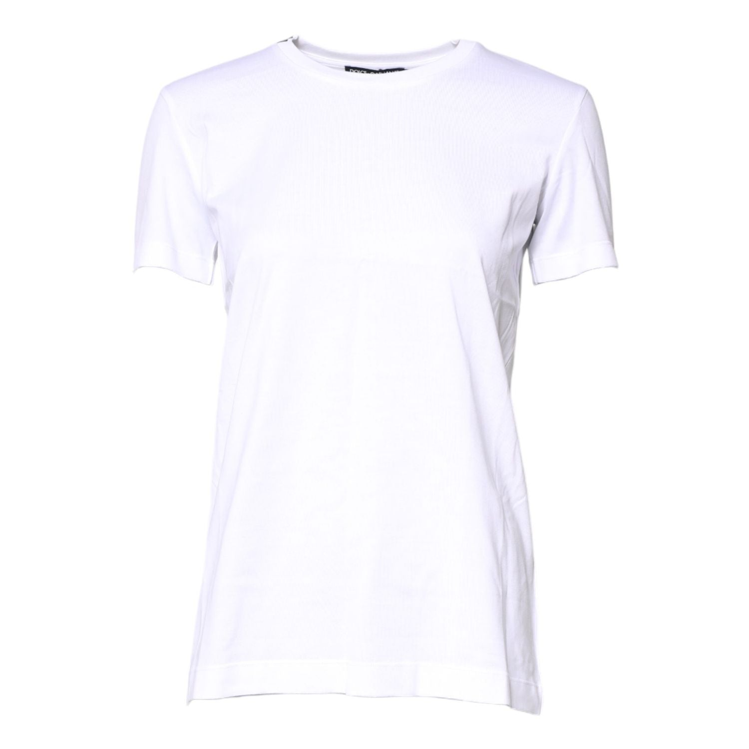 Dolce & Gabbana White Cotton Crew Neck Short Sleeves T-shirt