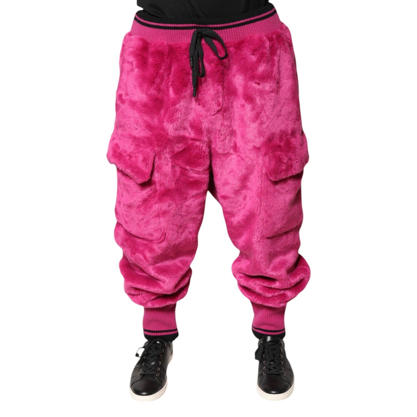 Dolce & Gabbana Pink Acrylic Cargo Jogging Sweatpants Pants PAN76210-56