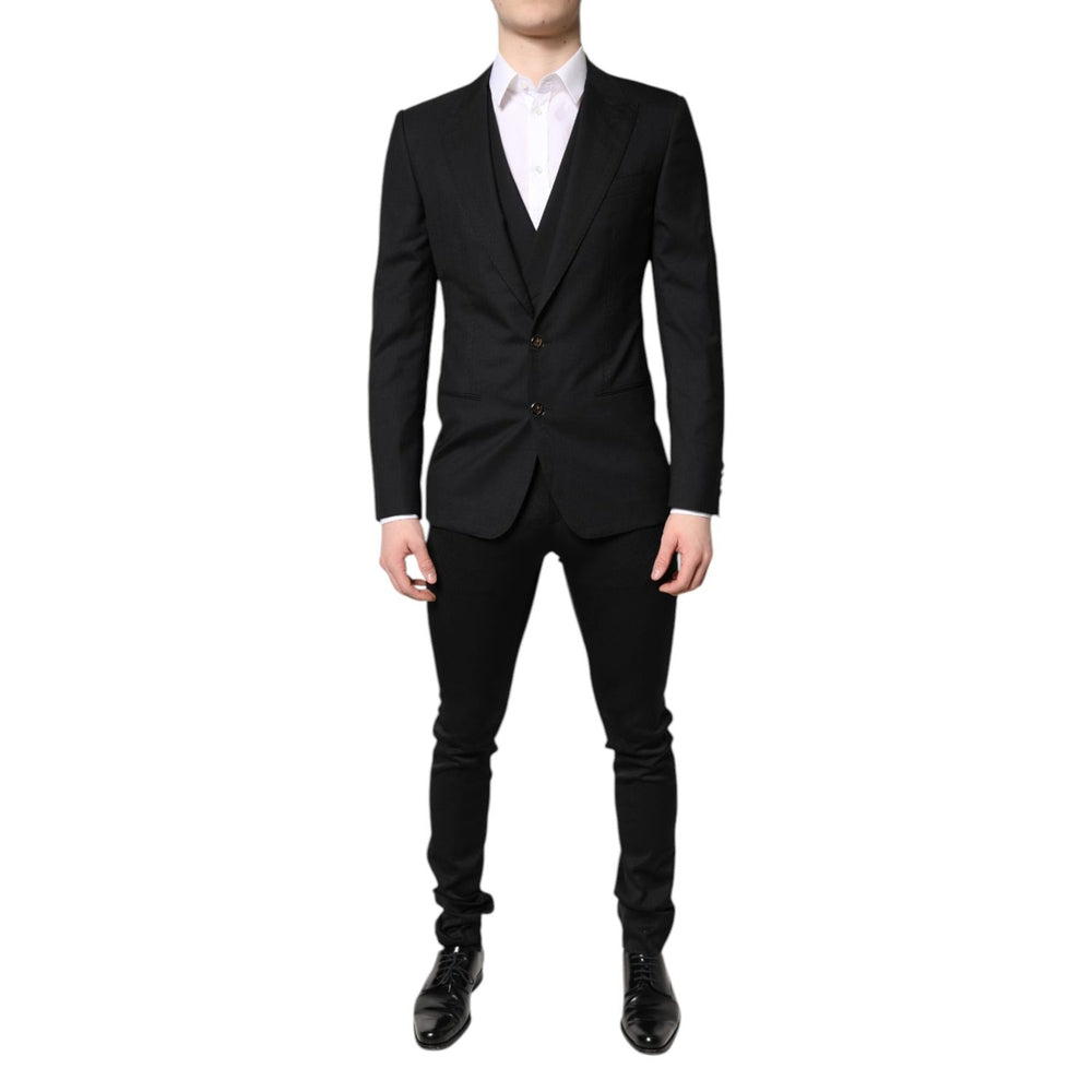 Dolce & Gabbana Black Single Breasted Formal Blazer with Vest KOS2271-46