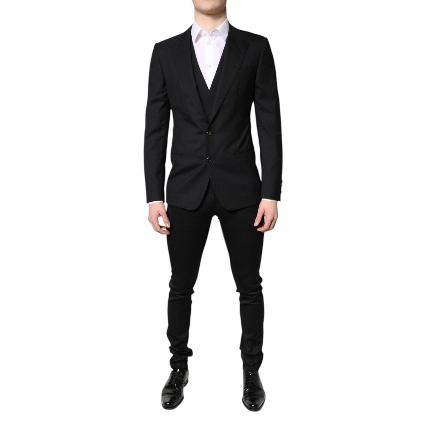 Dolce & Gabbana Black Single Breasted Formal Blazer with Vest KOS2271-46