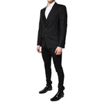Dolce & Gabbana Black Single Breasted Formal Blazer with Vest KOS2271-46