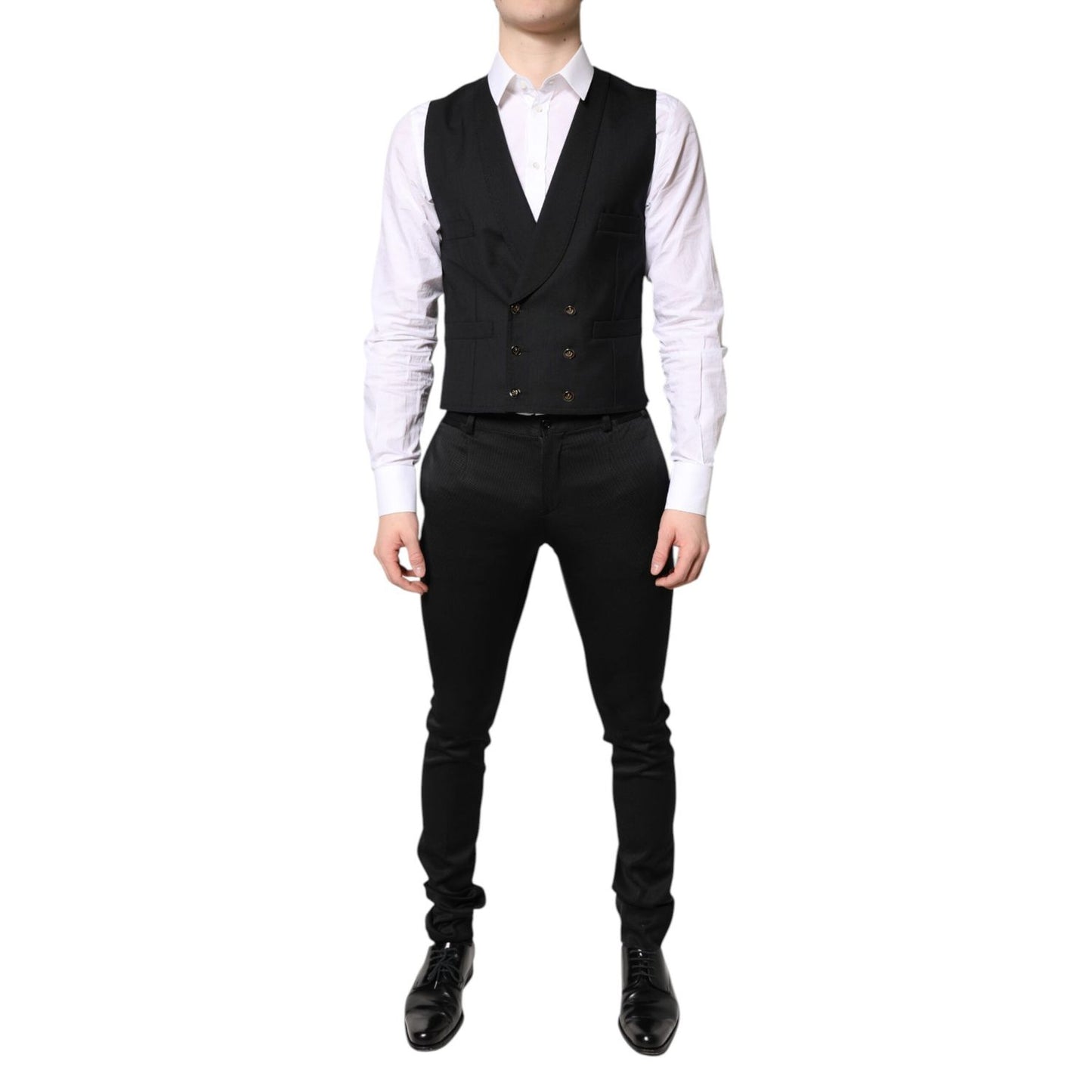 Dolce & Gabbana Black Single Breasted Formal Blazer with Vest KOS2271-46