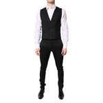 Dolce & Gabbana Black Single Breasted Formal Blazer with Vest KOS2271-46