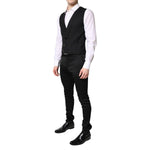 Dolce & Gabbana Black Single Breasted Formal Blazer with Vest KOS2271-46
