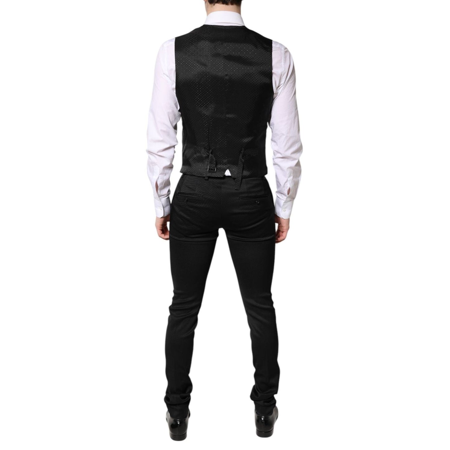 Dolce & Gabbana Black Single Breasted Formal Blazer with Vest KOS2271-46