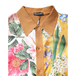 Dolce & Gabbana Brown Floral Collared Short Sleeve T-shirt TSH90329-48