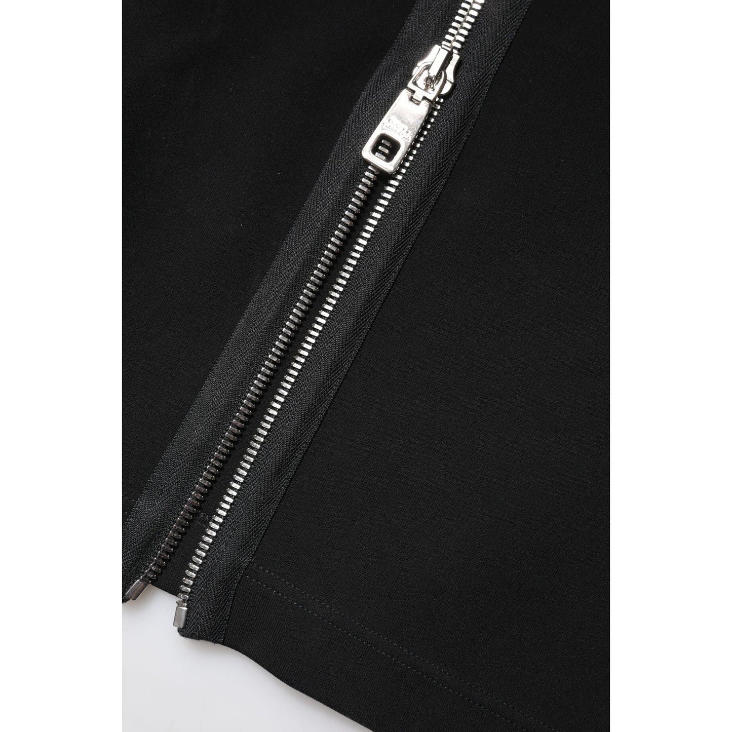 Dolce & Gabbana Black Viscose One Shoulder Zipper Sheath Dress