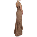 Dolce & Gabbana Pink Floral Lace Full Length Sheath Dress NOC10122-1