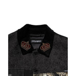 Dolce & Gabbana Black Gold Floral Jacquard Men Biker Jacket JKT41451-50