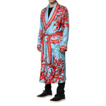 Dolce & Gabbana Blue Red Coral Print Wrap Robe Coat Jacket JKT41449-48