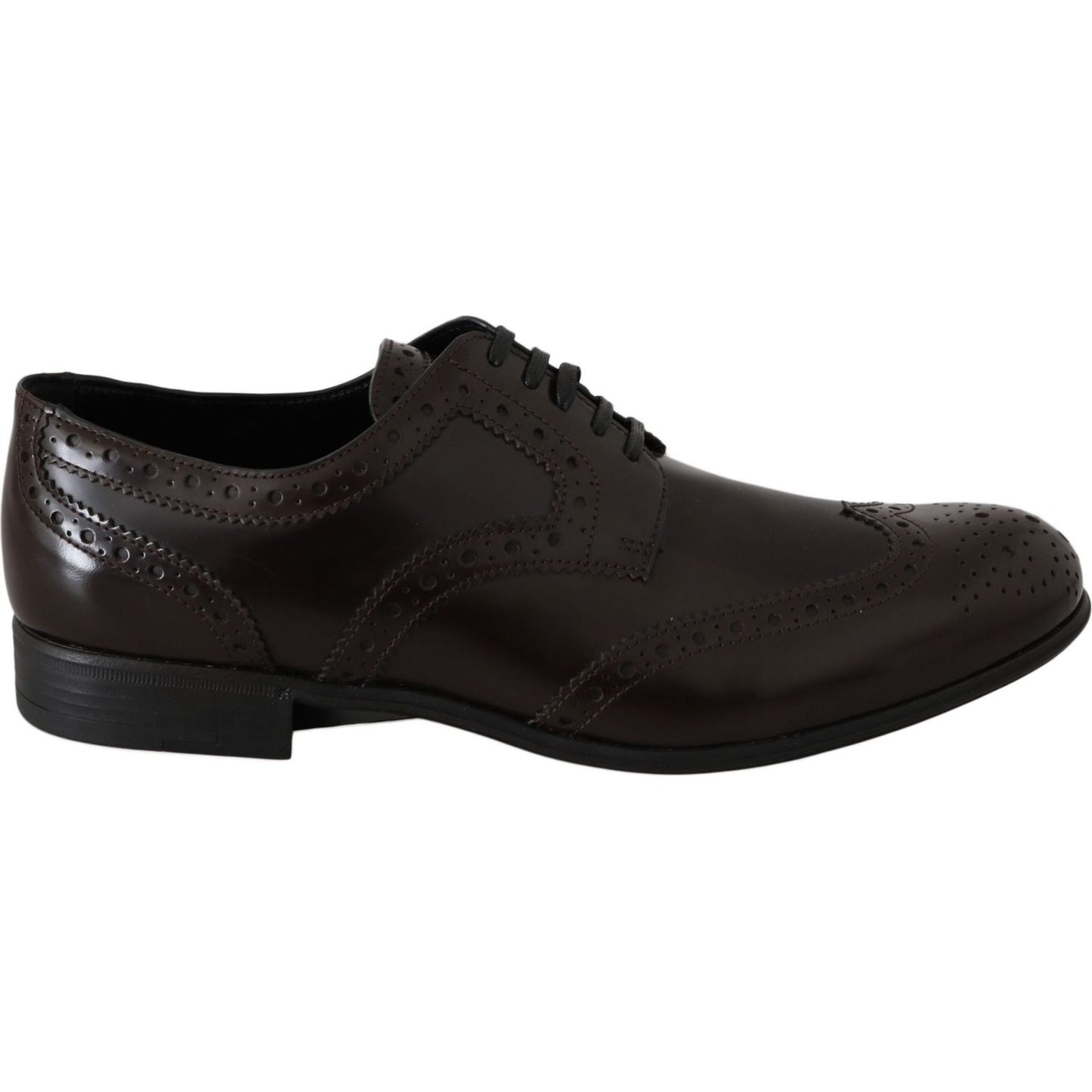 Dolce & Gabbana Brown Leather Broques Oxford Wingtip Shoes LA5979-35.5
