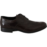 Dolce & Gabbana Brown Leather Broques Oxford Wingtip Shoes LA5979-35.5