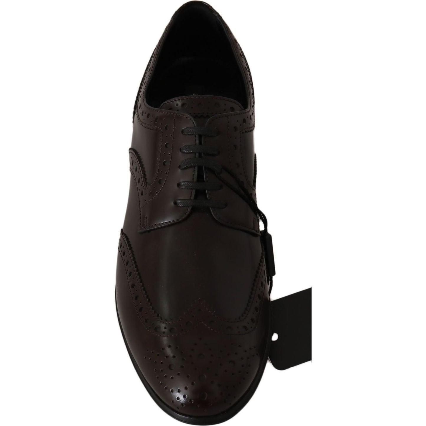 Dolce & Gabbana Brown Leather Broques Oxford Wingtip Shoes LA5979-35.5