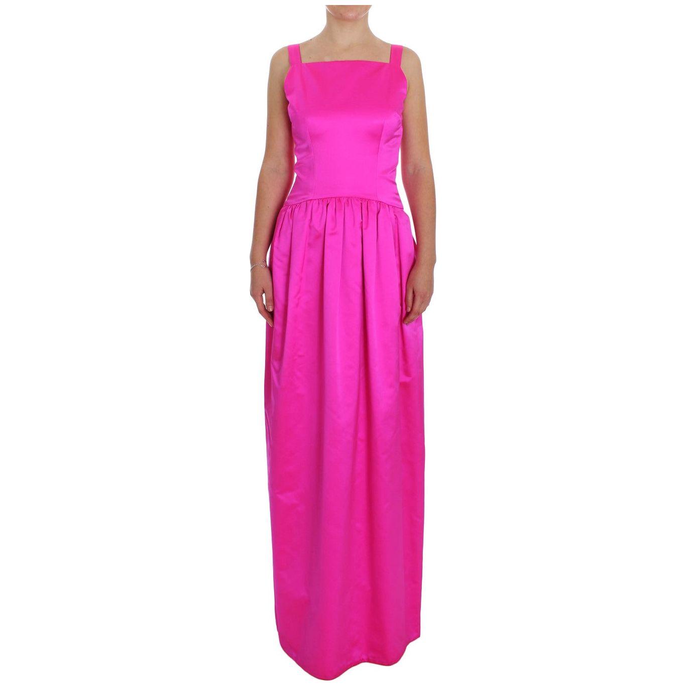 Dolce & Gabbana Pink Silk Long Sheath Ball Gown Dress NOC10150-1
