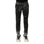 Dolce & Gabbana Black Washed Embellished Skinny Denim Jeans PAN75764-46
