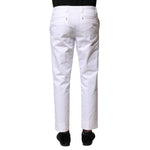Dolce & Gabbana White Cotton Straight Logo Men Pants PAN75826-46