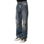 Dolce & Gabbana Blue Cotton Tattered Men Denim Jeans PAN75857-46
