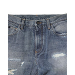 Dolce & Gabbana Blue Washed Tattered Straight Fit Denim Jeans PAN75876-44