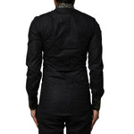 Dolce & Gabbana Black Cotton GOLD Long Sleeves Dress Shirt TSH87823-37