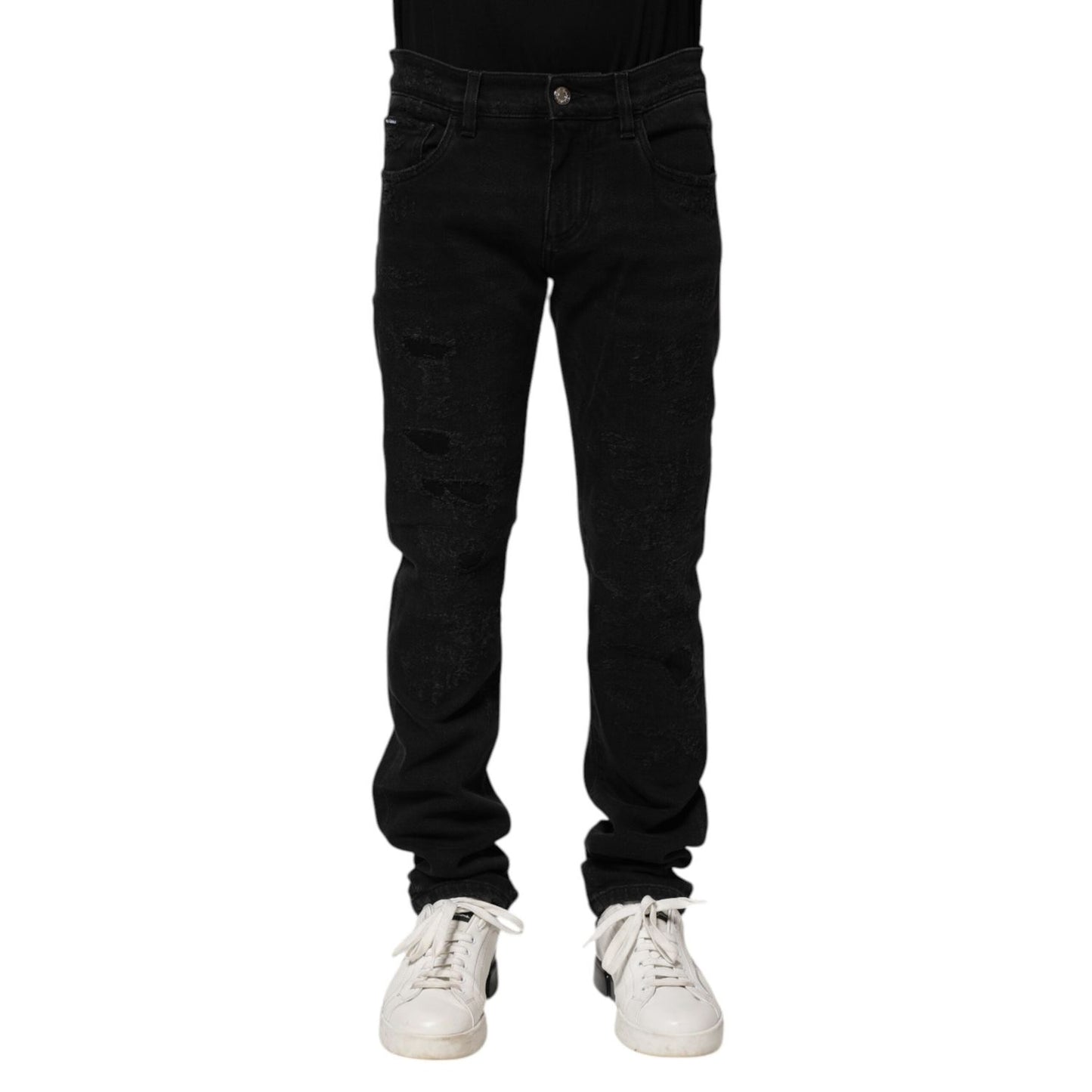 Dolce & Gabbana Black Cotton Skinny Men Denim Jeans PAN75062-44