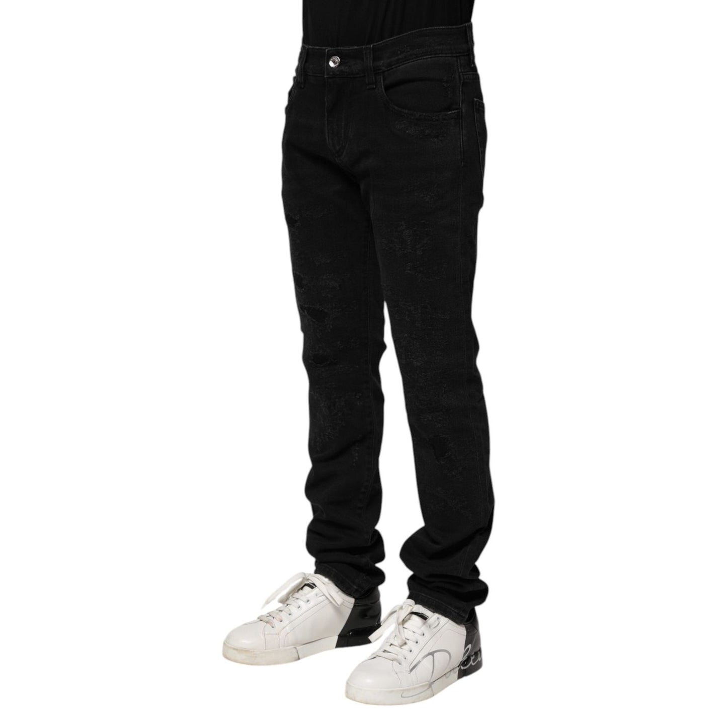 Dolce & Gabbana Black Cotton Skinny Men Denim Jeans PAN75062-44