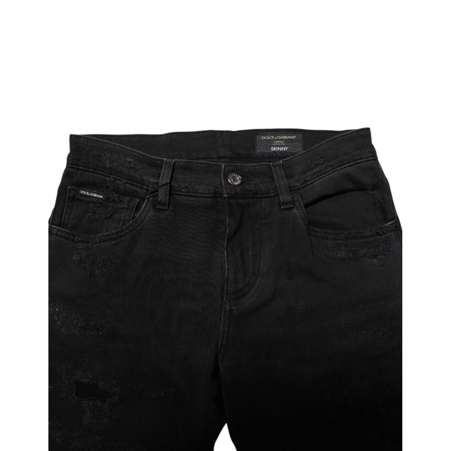 Dolce & Gabbana Black Cotton Skinny Men Denim Jeans PAN75062-44