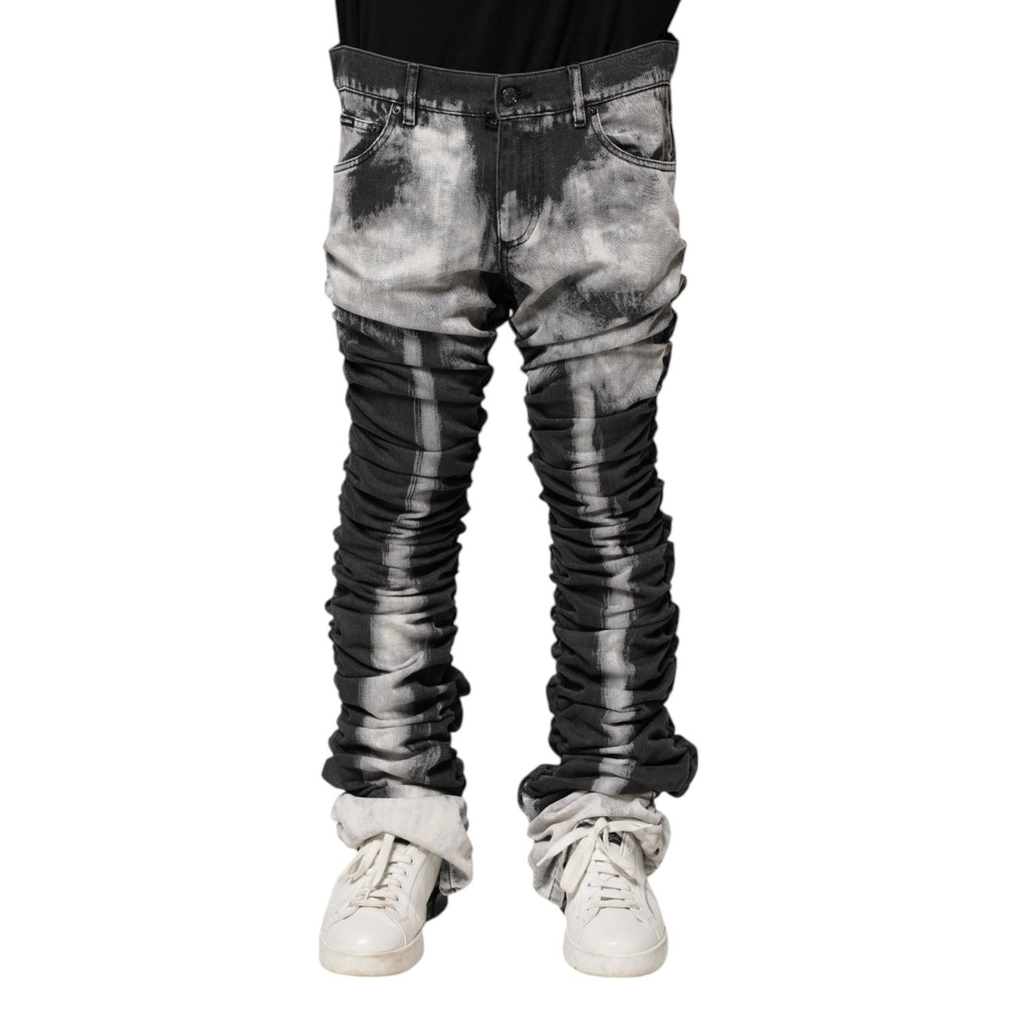 Dolce & Gabbana Black Tie Dye Straight Denim Jeans PAN75175-48