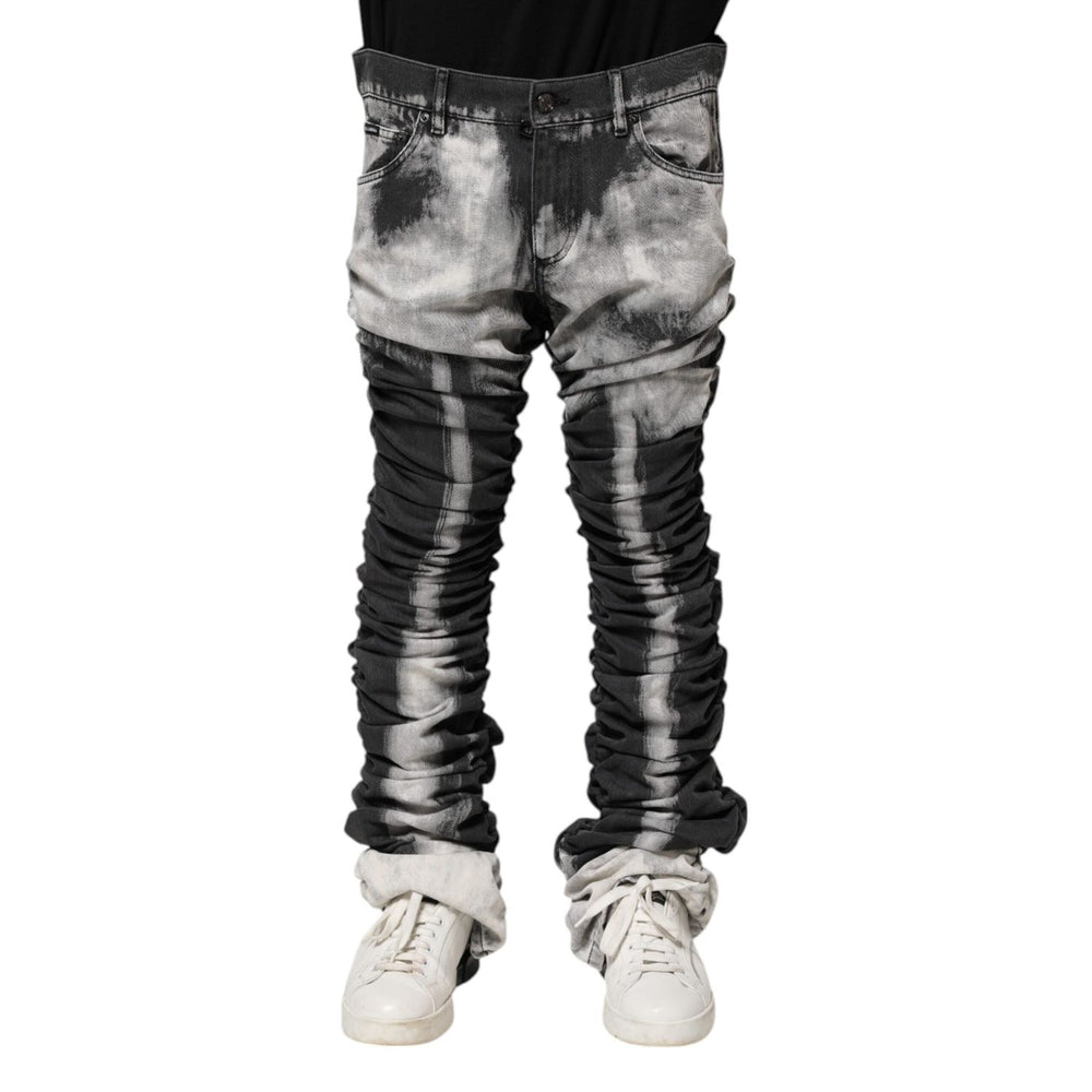 Dolce & Gabbana Black Tie Dye Straight Denim Jeans PAN75175-48