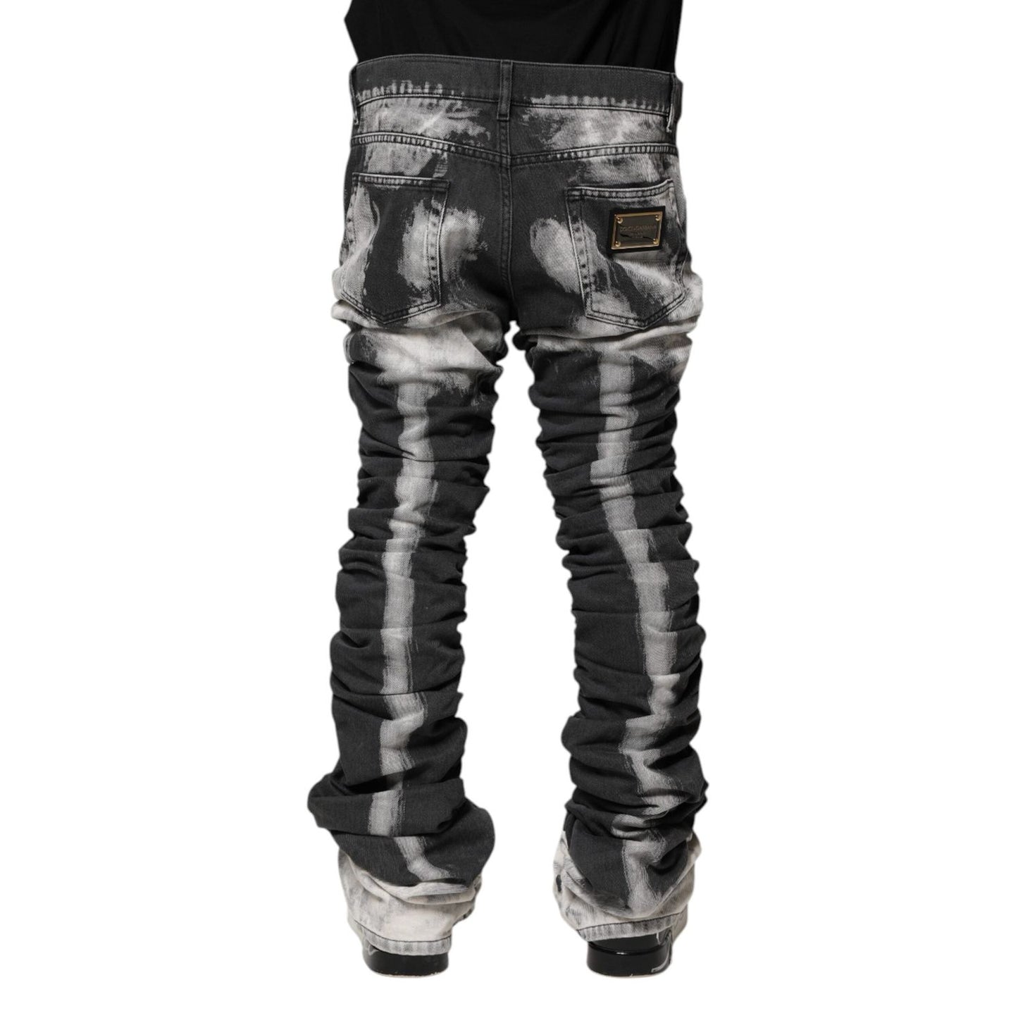 Dolce & Gabbana Black Tie Dye Straight Denim Jeans PAN75175-48