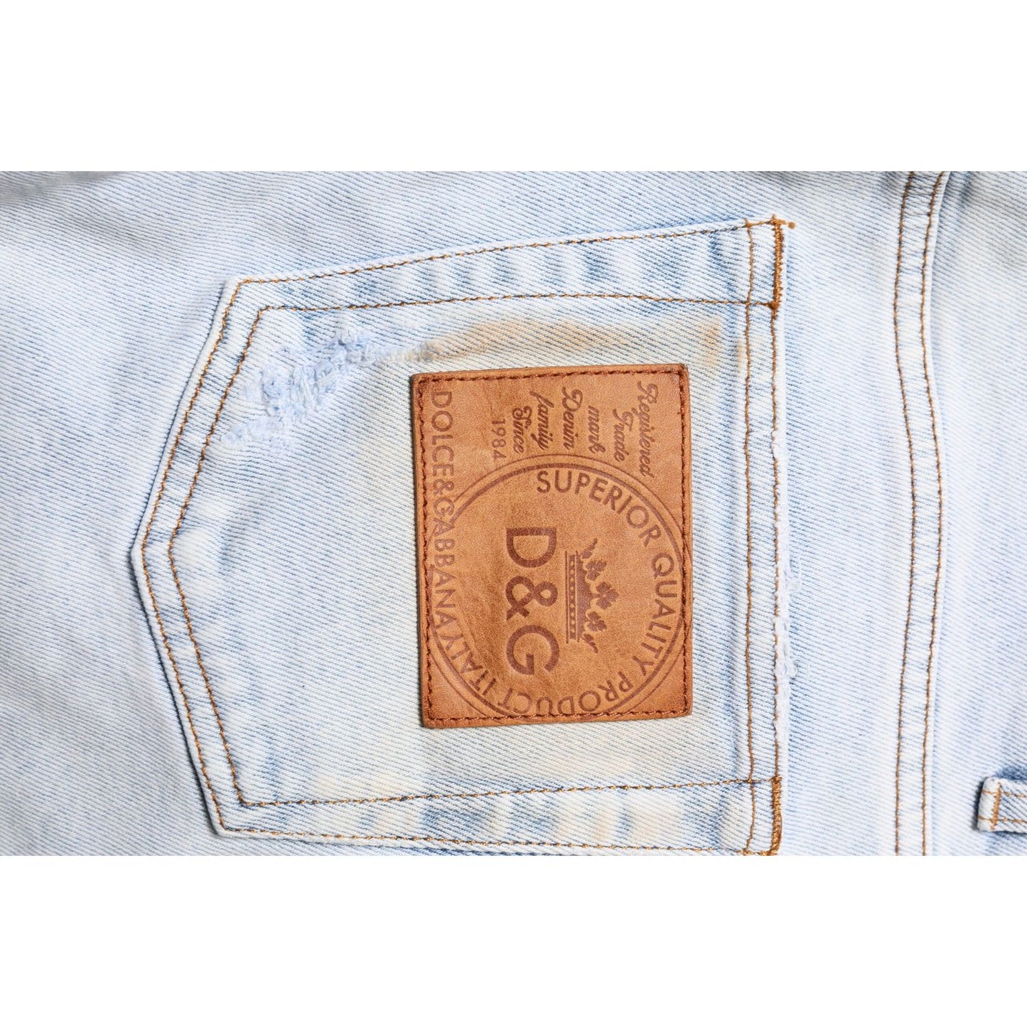 Dolce & Gabbana Light Blue Tattered Skinny Denim Jeans PAN75211-44