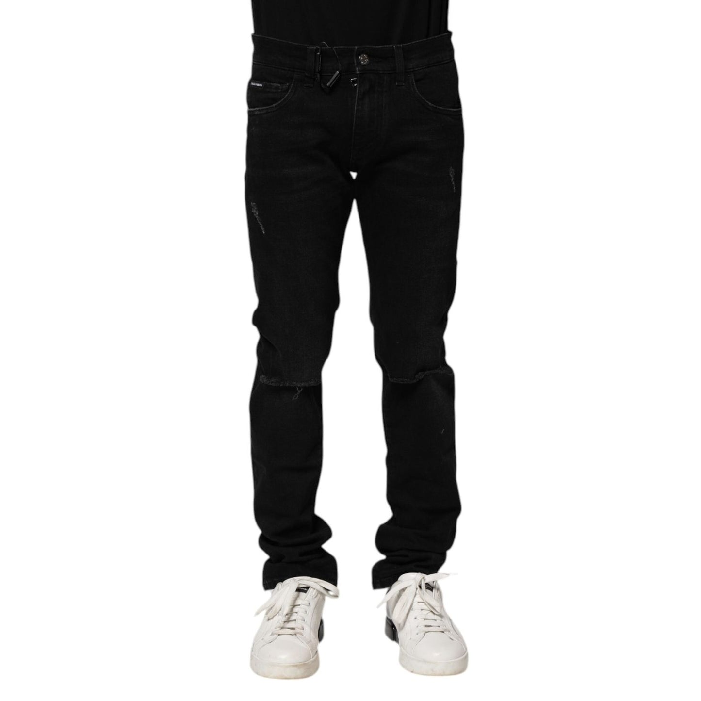 Dolce & Gabbana Black Cotton Skinny Men Denim Jeans PAN75254-44
