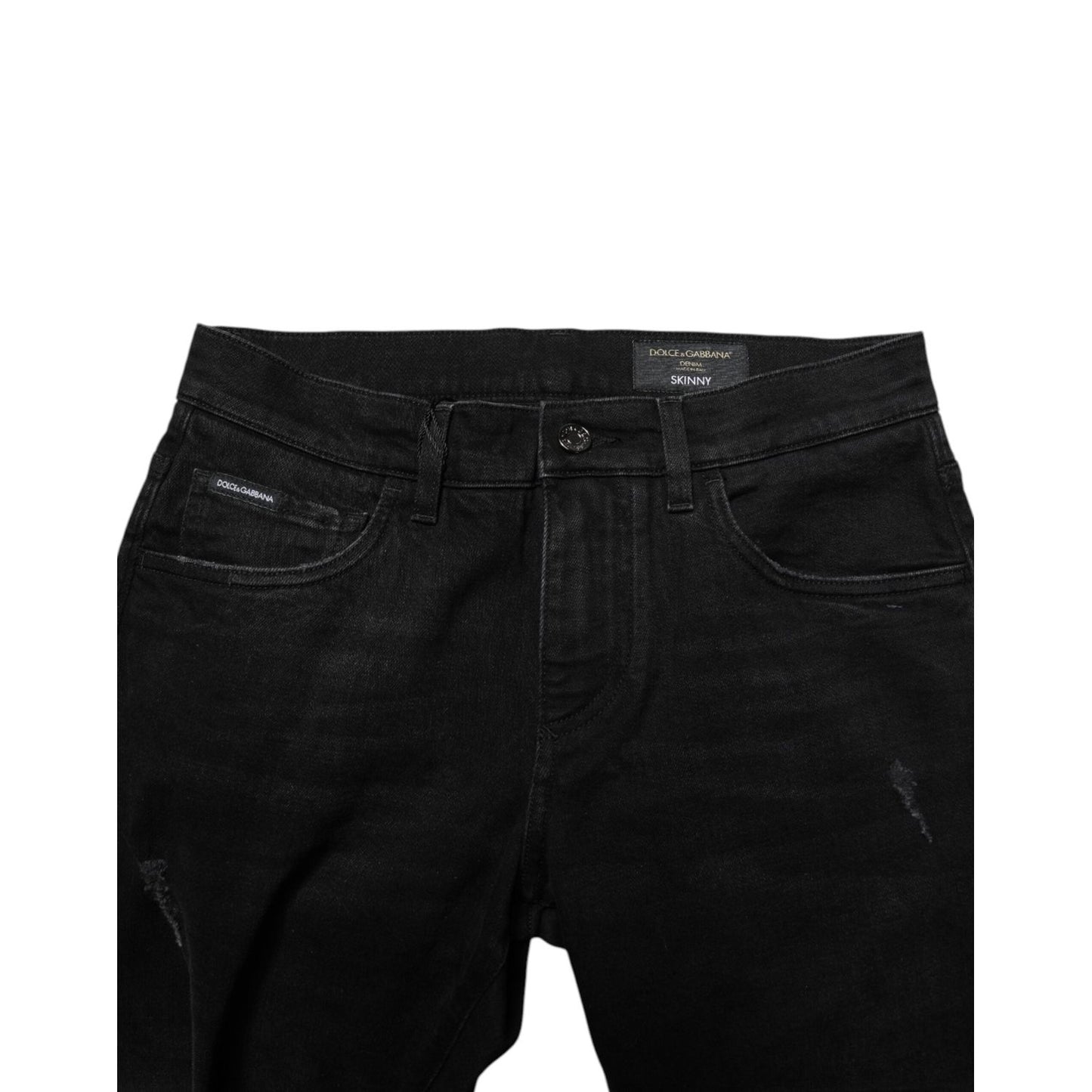 Dolce & Gabbana Black Cotton Skinny Men Denim Jeans PAN75254-44