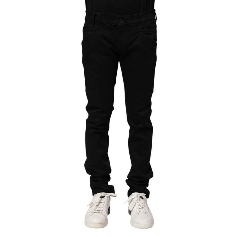 Dolce & Gabbana Black Cotton Skinny Men Denim Jeans PAN75276-46