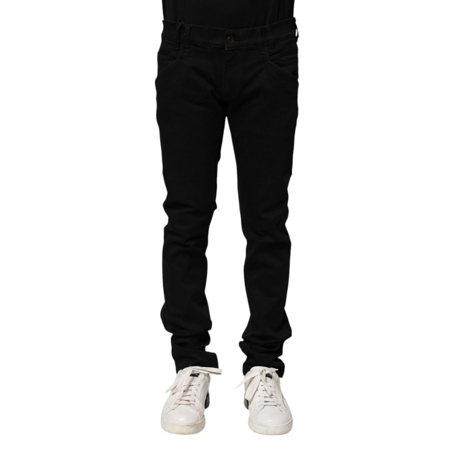 Dolce & Gabbana Black Cotton Skinny Men Denim Jeans PAN75276-46