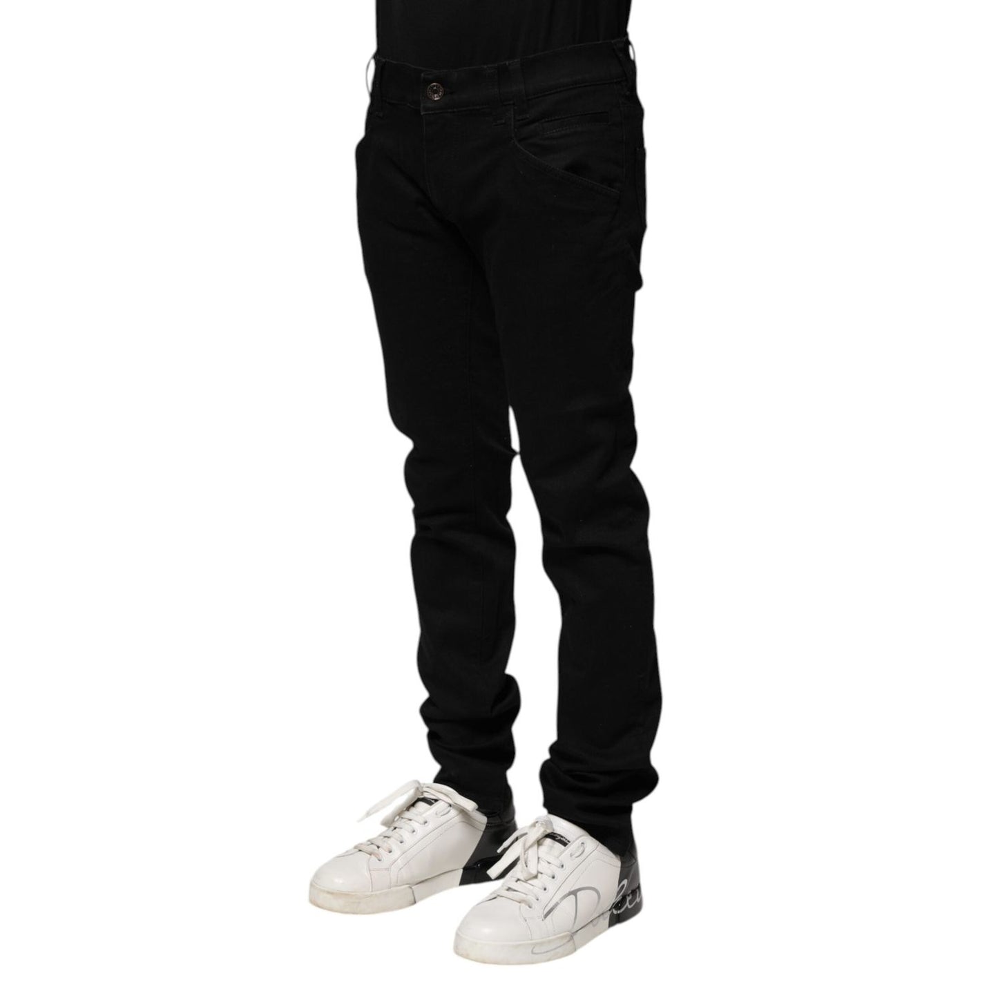 Dolce & Gabbana Black Cotton Skinny Men Denim Jeans PAN75276-46