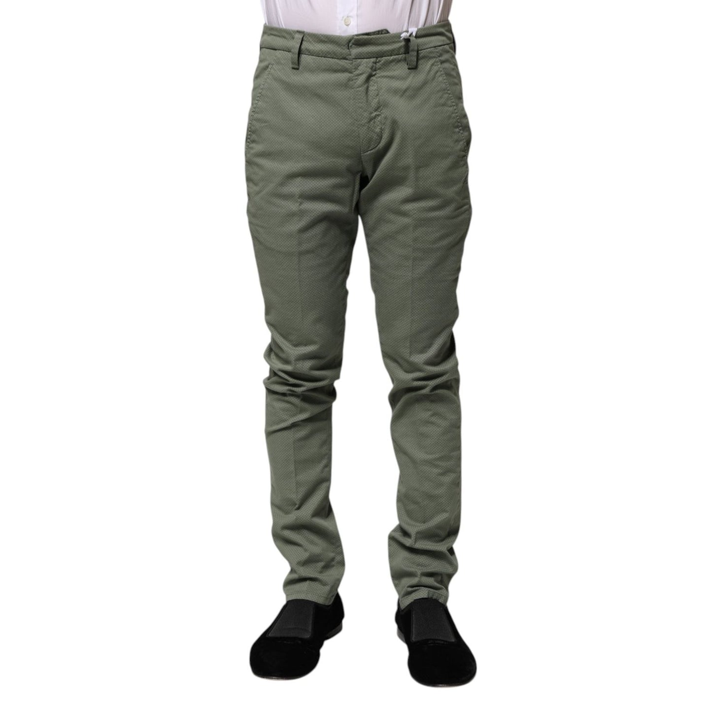 Dondup Green Mid Waist Skinny Fit Casual Pants PAN75848-29