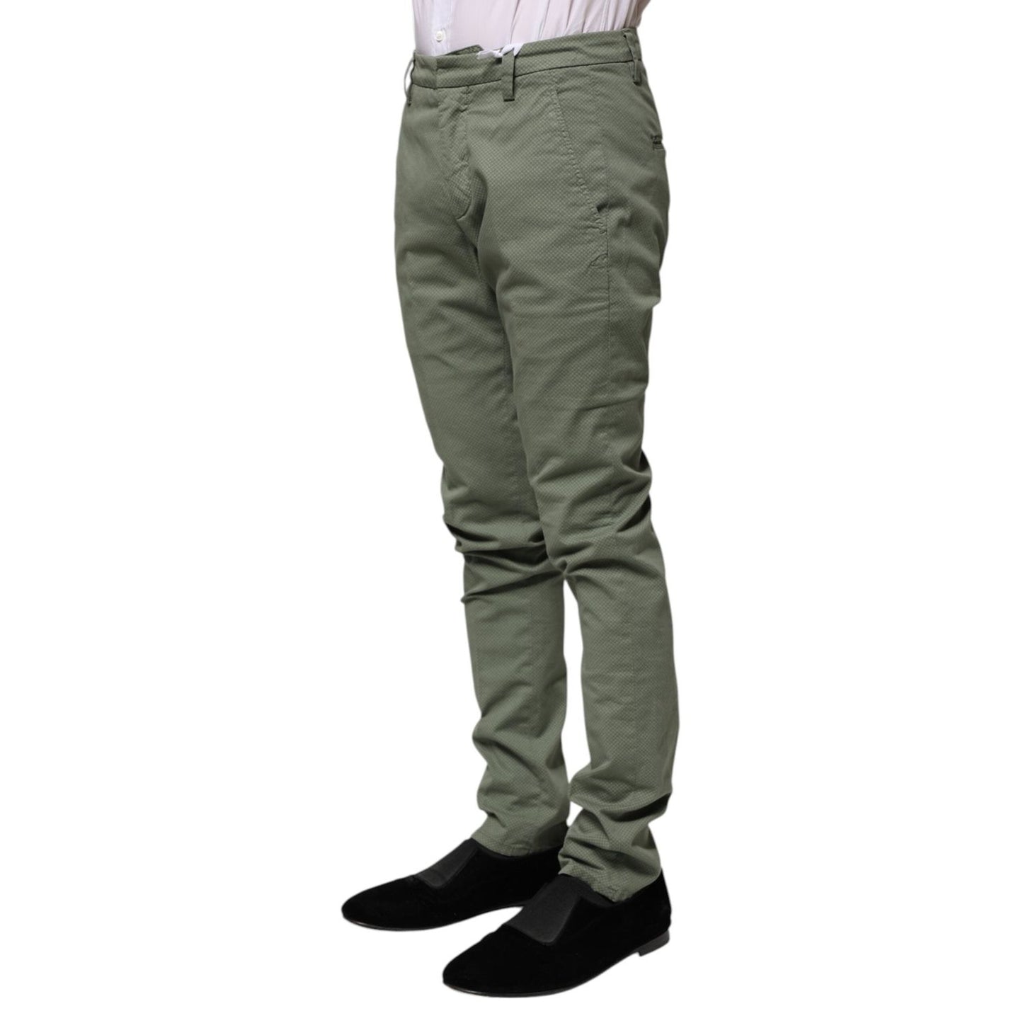 Dondup Green Mid Waist Skinny Fit Casual Pants PAN75848-29