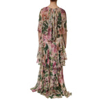 Dolce & Gabbana Pink Floral Print Tiered Long Maxi Dress DR81759-46
