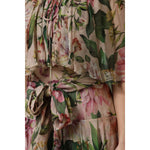 Dolce & Gabbana Pink Floral Print Tiered Long Maxi Dress DR81759-46