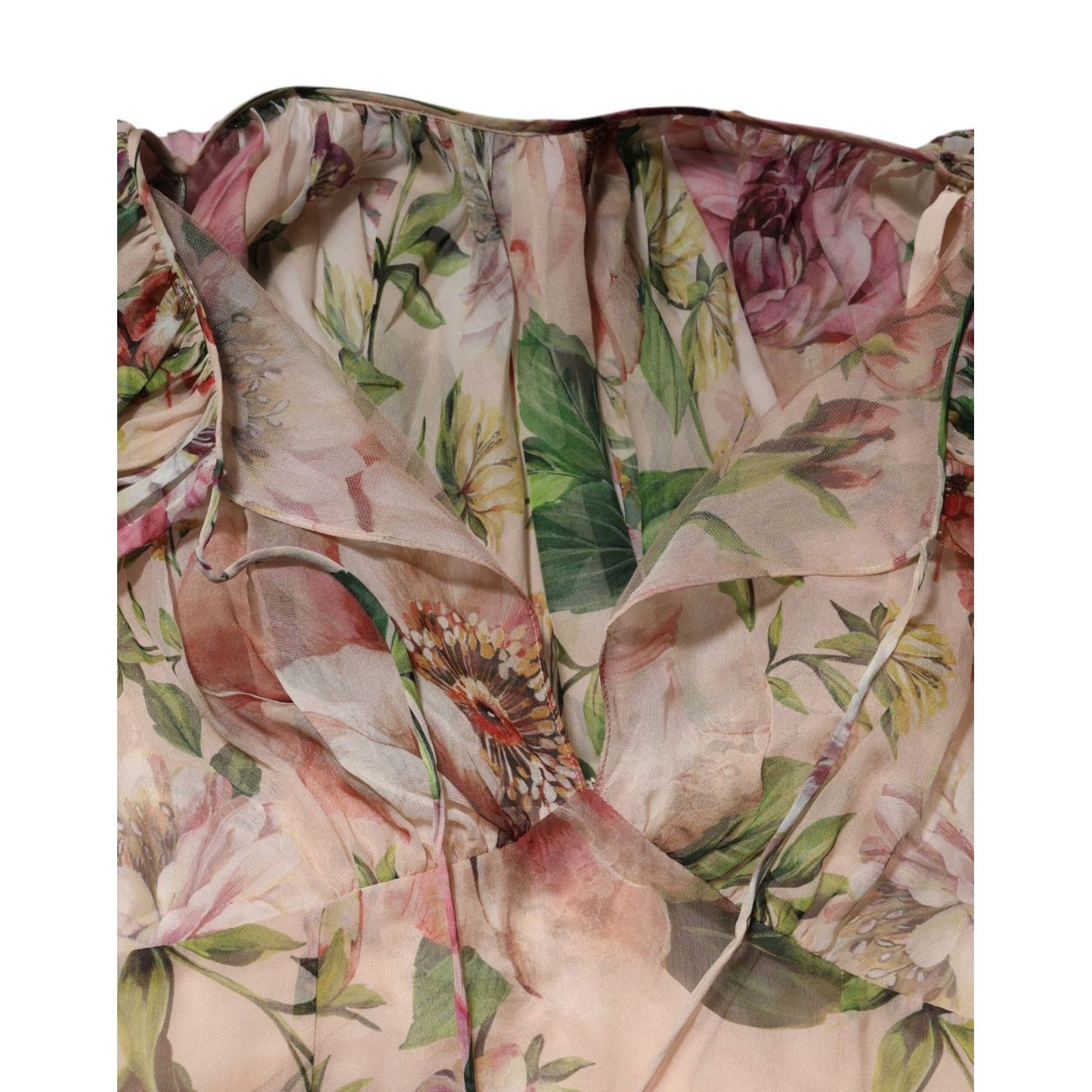 Dolce & Gabbana Pink Floral Print Tiered Long Maxi Dress DR81759-46