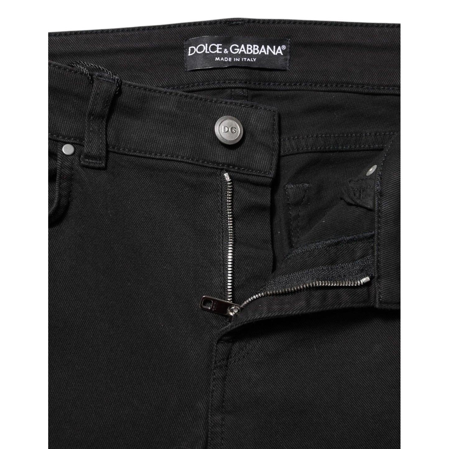 Dolce & Gabbana Black Cotton Skinny Mid Waisted Denim Jeans PAN76295-38