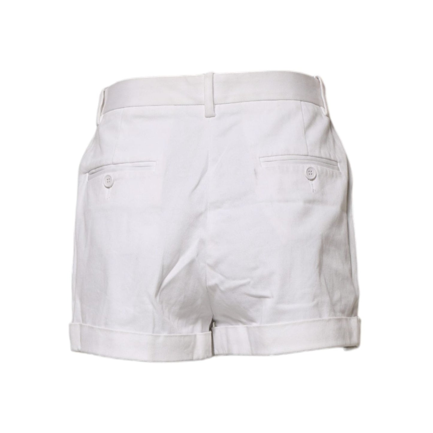Dolce & Gabbana White Cotton Mid Waist Women Bermuda Shorts PAN74776-38