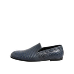 Dolce & Gabbana Blue Exotic Leather Slip On Loafers Men Dress Shoes MV7481-42