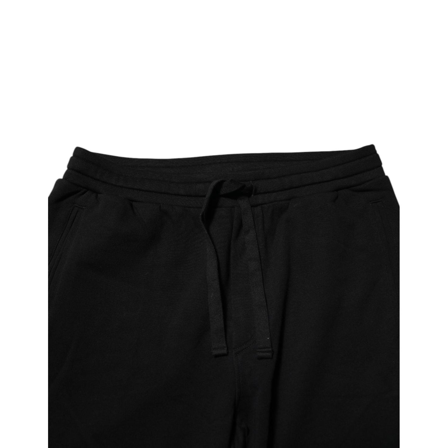 Dolce & Gabbana Black Cotton Crown Jogger Sweatpants Pants