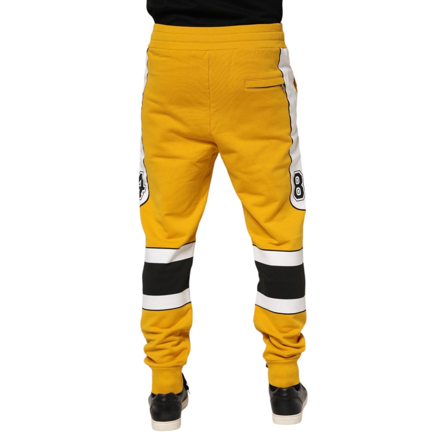 Dolce & Gabbana Yellow Printed Drawstring Jogger Pants